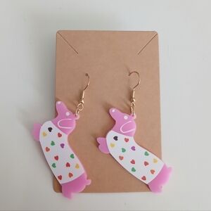 Fashion Jewelry Pink Heart Earrings